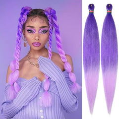 Black Pre stretched Braiding Hair 2 Packs Pre feathered Braid Hair Extensions 30 Inches Hair Braids