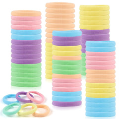 Hair Ties, 100 PCS No Damage Hair Elastics Hair Accessories for Women Girls, Thick Seamless Hair Ties, Neutral Color, 5 Colors Included: Black, Brown, Gray, Carnation, Light Brown