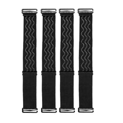 2Pcs Adjustable Elastic Wig Band with Non-Slip Silicone Strips & Removable Buckles, Keeping Wigs in Place (Black)