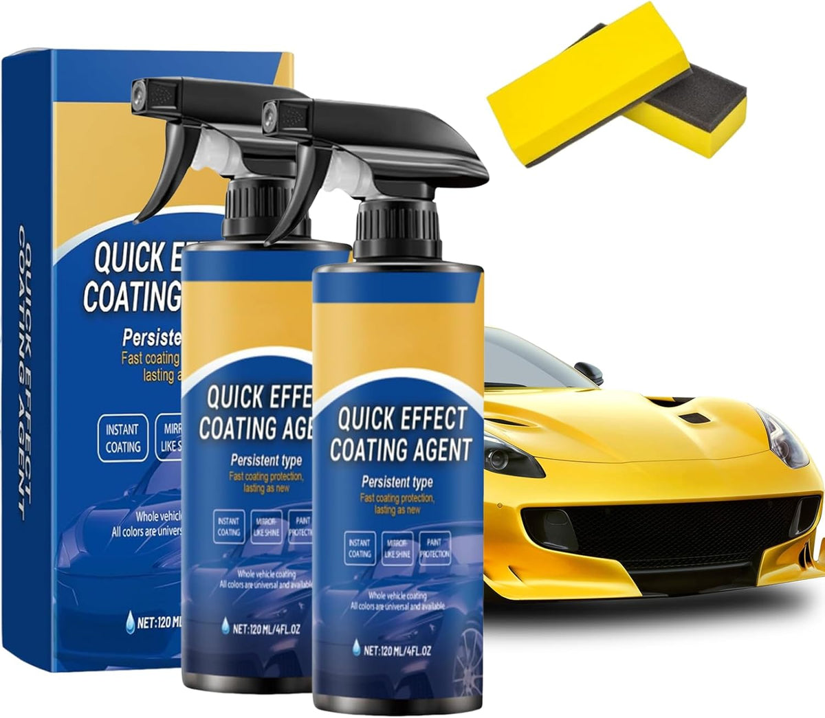 Upgrade Quick Effect Coating Agent For Car, Soapami Car Coating Spray, 3 In 1 Multi-Functional Persistent Type Shiny Cars Stuff,Car Scratch Wax Polish Spray Waterless Wash (1pcs)