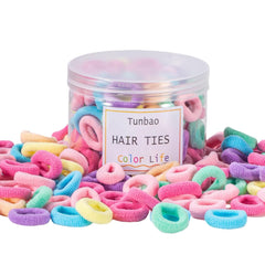 100 Psc Baby Hair Ties,Soft Cotton Toddler Hair Ties,Small Seamless Hair Bands for Little Girls and Kids,Multicolor Hair Elastics Ponytail Holders