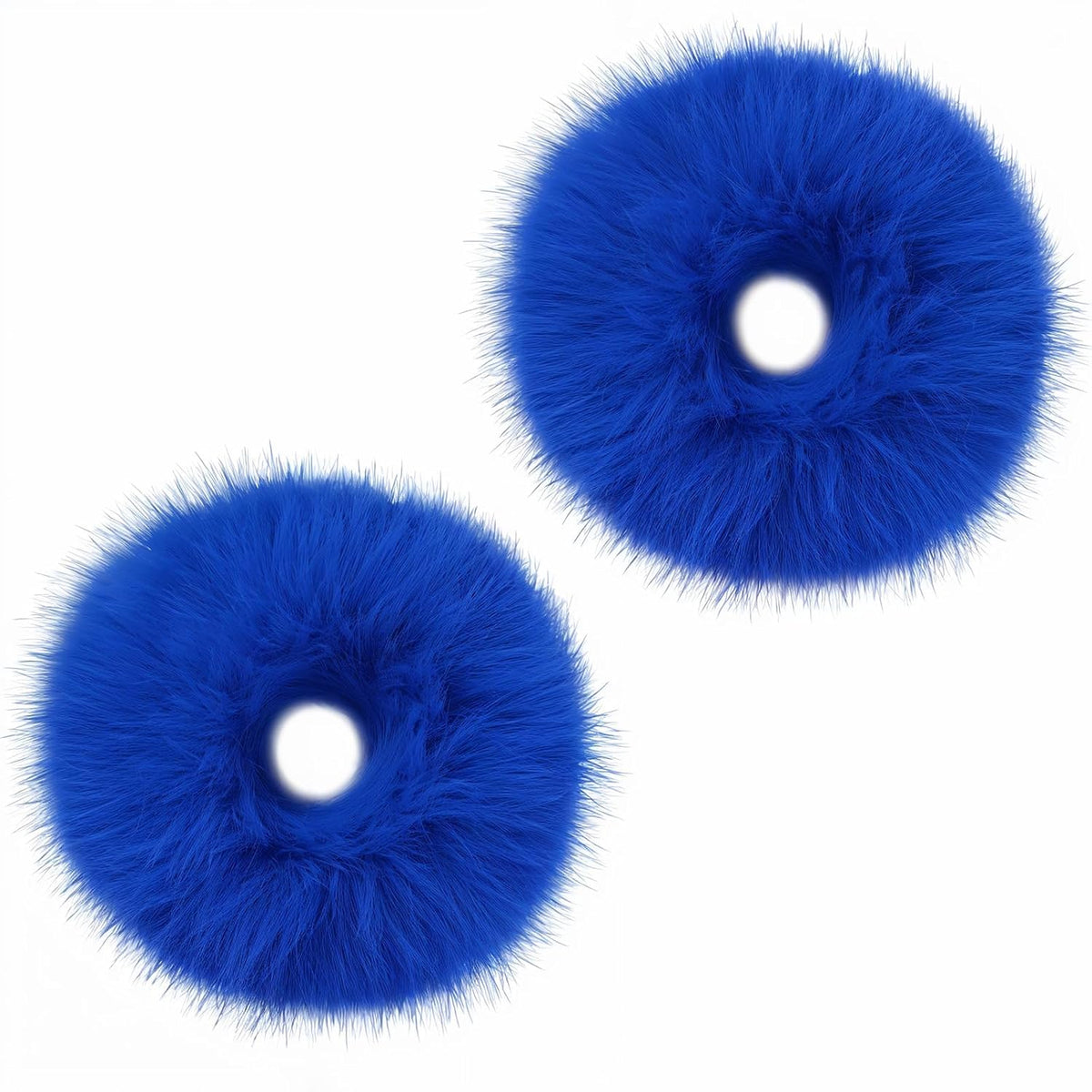 Lusofie 2Pcs Black Pompom Hair Tie Furry Faux Rabbit Fur Fuzzy Scrunchies Black Fuzzy Hair Ties Baby Hair Ties Ponytail Holders Pom Hair Accessories for Girl Women