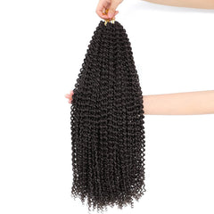 Dansama Passion Twist Hair Water Wave Crochet Hair for Black Women, Long Bohemian Braiding Hair for Boho Locs, Faux Locs, Butterfly Style Crochet Braids Hair Extensions (18inch, 1B, Economy Pack)