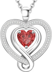925 Sterling Silver Heart Necklace - Elegant Silver Jewelry for Women - Heart Pendant for Birthday, Anniversary - Ideal for Wife, Mom, Girlfriend