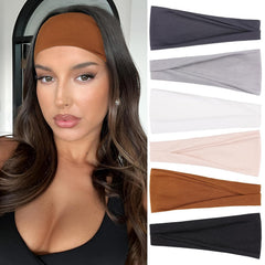 Wide Headbands for Women Trendy Women's Hair Bands Non Slip Yoga Workout Head Bands for Everyday Fashion Hair Accessories Band 6 Pack