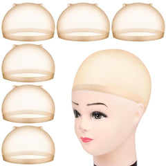 MORGLES 6PCS Wig Cap Non Slip, Black Mesh Net Wig Caps for Women Men, Kids, Weaving Hair Net Close End Fishnet