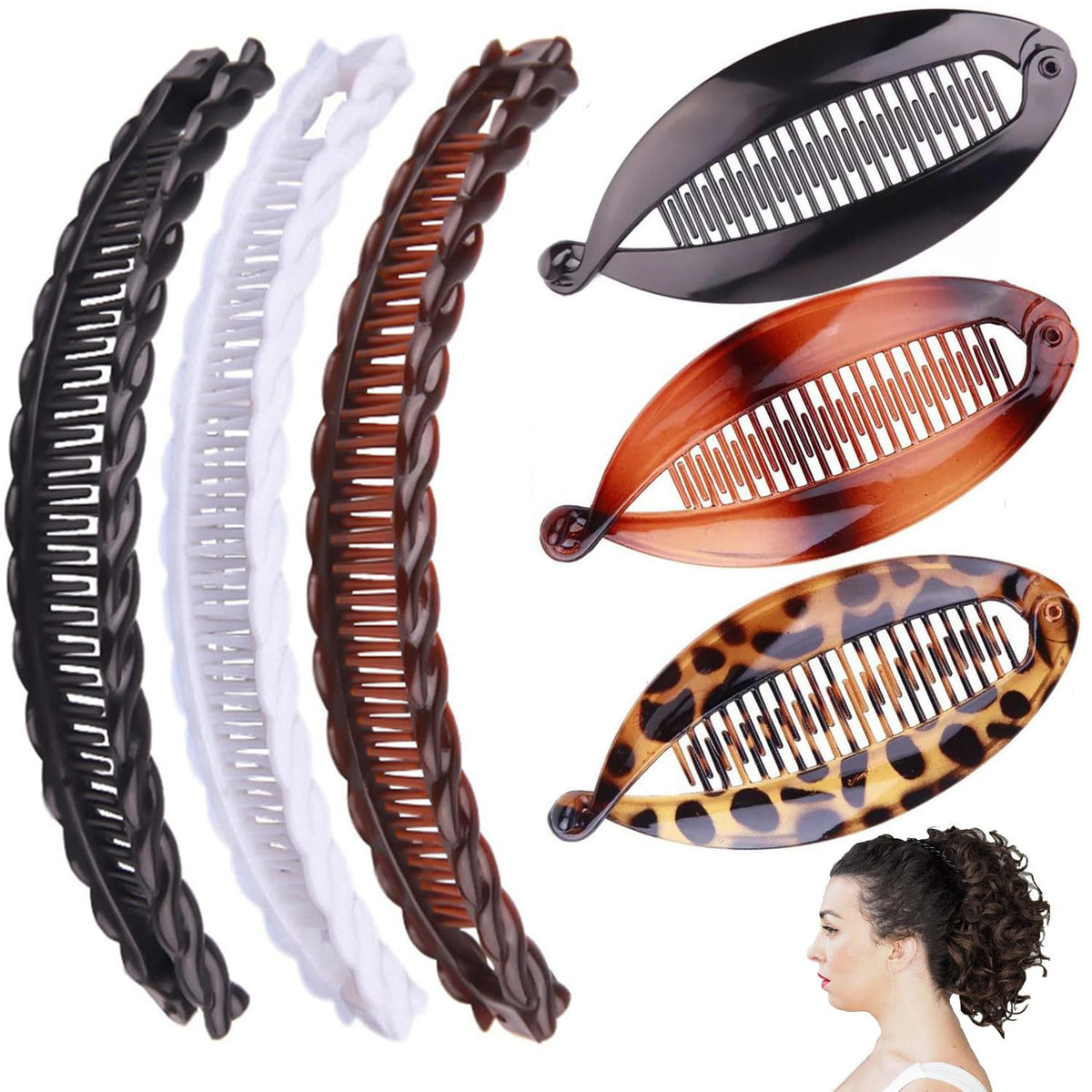 Youme Vintage Large Banana Clips for Women - Thick Hair Combs Barrettes