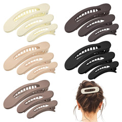15 PCS Flat Hair Clips, Neutral Color Flat Claw Clips 3 Sizes Hair Claws for Women Girls Thin Hair Medium and Small Hair Clip