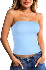 Ibeauti Womens Tube Top Strapless Crop Tops Double Lined Sexy Y2K Going Out Off Shoulder Summer Top