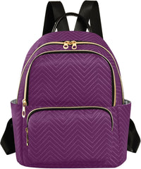 ODAWA Luxury Purple Womens Backpack Purse Anti-theft Casual Shoulder Bag Small Womens Backpack