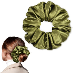 CEELGON Black Big Velvet Scrunchie 6.5 Inches Jumbo Scrunchies Hair Ties Oversized Ponytail Holder for Thick Curly Hair Extra Large Hair Accessories for Women (Black)