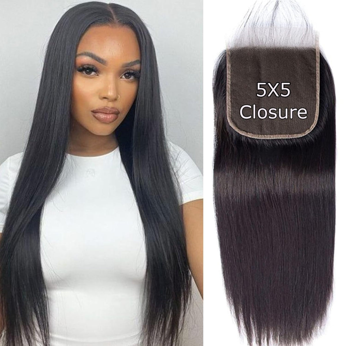 5x5 Hd Lace Closure Human Hair Hd Closure Body Wave Closure 12A Virgin Remy Human Hair for Black Women 5x5 Transparent Lace Frontal Closures Pre Plucked Natural Black 12 Inch