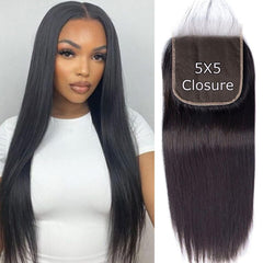 5x5 Hd Lace Closure Human Hair Hd Closure Body Wave Closure 12A Virgin Remy Human Hair for Black Women 5x5 Transparent Lace Frontal Closures Pre Plucked Natural Black 12 Inch