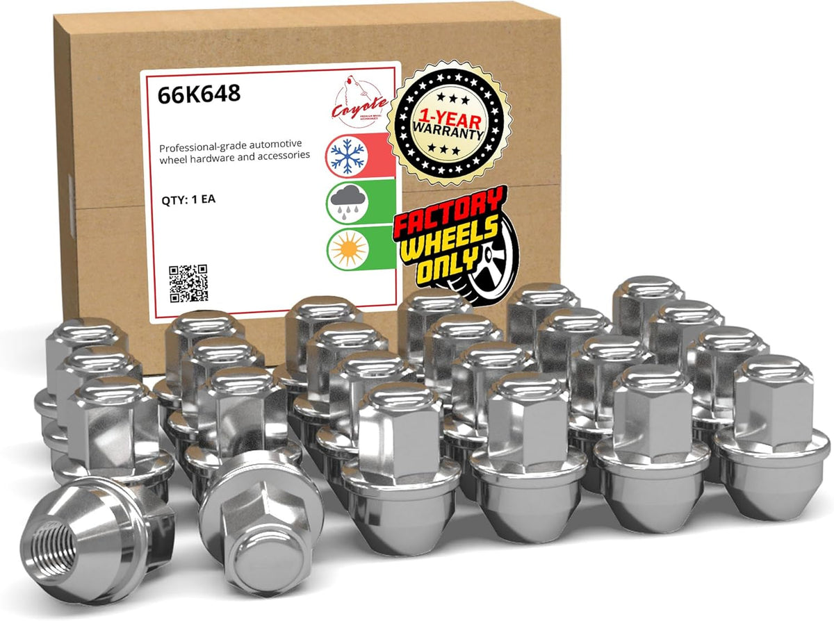 Wheel Accessories Parts 32 Pcs M14x1.5 14x1.5 Thread OEM Style Lug Nuts 1.77" Long Chrome 7/8" 22mm Hex Fits Chevy GMC Silverado Sierra 2500 HD 3500 HD GM 9596070 ｜ 611-236