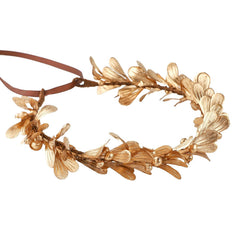 Gold Leaf Headpiece Headbands for Women Greek Goddess Accessories Flower Headband Gold Metal Fairy Crown Bridal Hairband for Women Girl Photoshoot