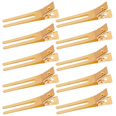 50pcs Hairdressing Double Prong Curl Clips, Wobe 1.8" Setting Section Hair Clips Metal Alligator Hairpins for Bow Great Pin Clip, Styling Salon, Barber (Silver)