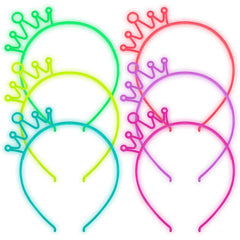 ZIRICHER 6 Colors Cat Headbands Glow in the Dark,Plastic Light Up Hair Band Luminous Headband For Girls Christmas,Happy New Year,Birthday Party