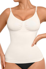 FeelinGirl Womens Tank Top Shapewear Tummy Control Tops Slimming Cami Tank Seamless Compression V Neck Camisole