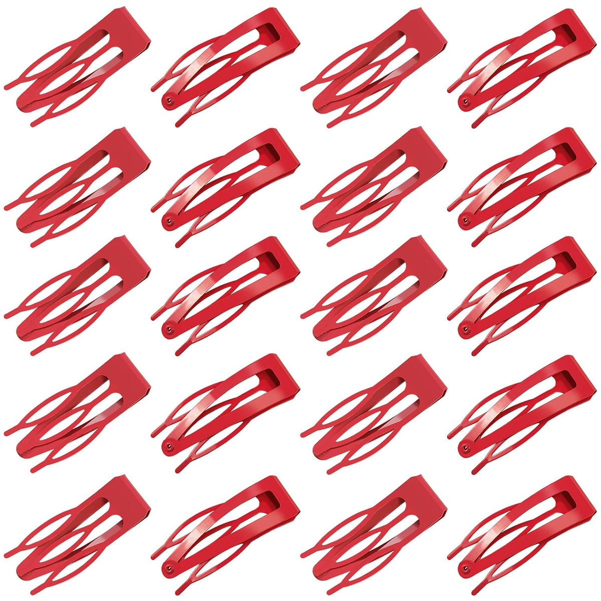 ELANE 20 Pcs Metal Snap Hair Clips for Women, Double Grip Barrettes for Thick Fine Hair, Small Black Clips for Girls