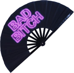 Krifey Large Folding Hand Fan – Bold Snap Fans for Line Dancing, Rave, EDM Festivals & Drag Shows – Statement Accessory for Women, Baddies & Party Queens