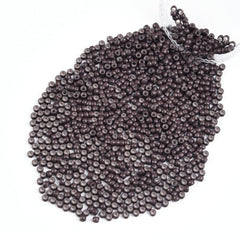 Vlasy 200Pcs Nano Ring Beads Silicone Lined Beads for Nano Ring Human Hair Extensions 5 Color Optional (Brown)