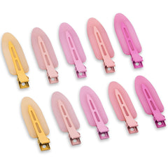 10 Pcs Creaseless No Crease No Bend Flat Hair Clips For Styling Non Slip Makeup Clips For Women Salon Hairstyle,Matte Black Brown Beige