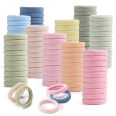 100PCS Black Hair Ties for Women, No Crease No Damage, Seamless Cotton Bands for Thick Thin Hair, Soft Ponytail Holders, Accessories for Girls