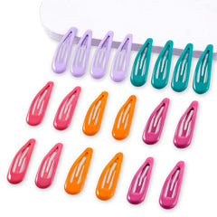 20 PCS Metal Snap Hair Clips Water Drop No Slip Barrettes for Women Bright Small Hair Clips For Thick And Thin Fine Hair,Black Beige Brown,1.97 x 0.5 In.