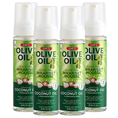 ORS Olive Oil Hold & Shine Wrap Set Mousse Infused with Coconut Oil for Restorative Shine 7 Ounce