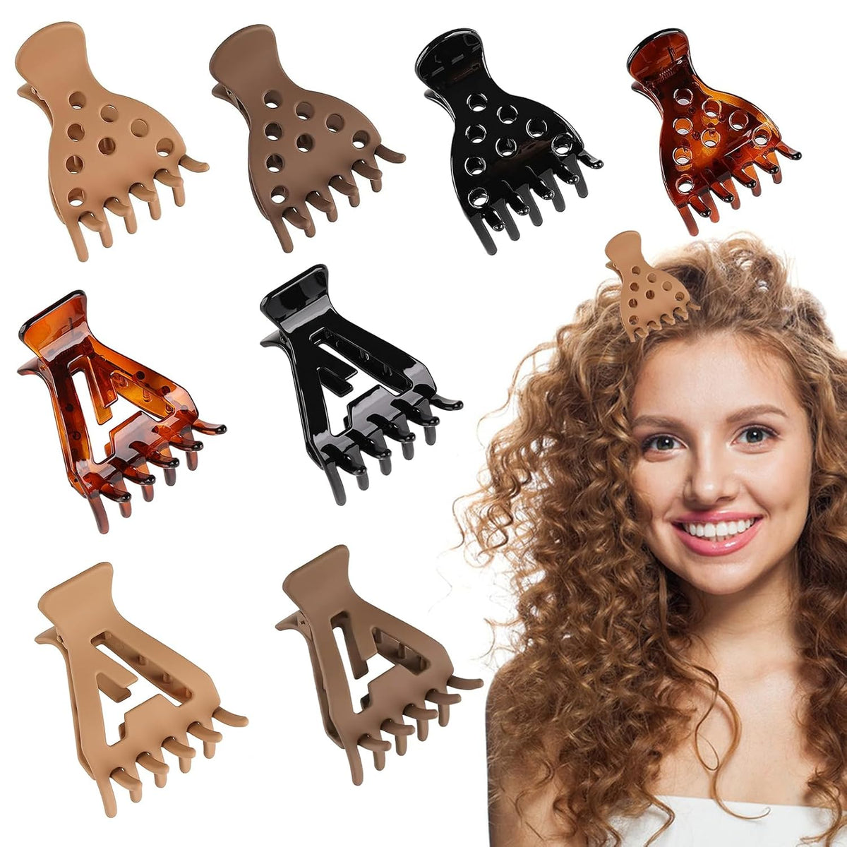 6PCS Root Lifting Hair Clips for Volume, Curly Hair Root Lifter Tool, Volumizing Claw Clamps for Curly Hair Lift, Bounce Curl Volume Root Clips
