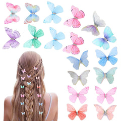 18Pcs Rhinestone Butterfly Hair Clips for Teens Women, Y2K Glitter Hair Jaw Clips, Cute Headwear Gifts for Wedding and Back to School