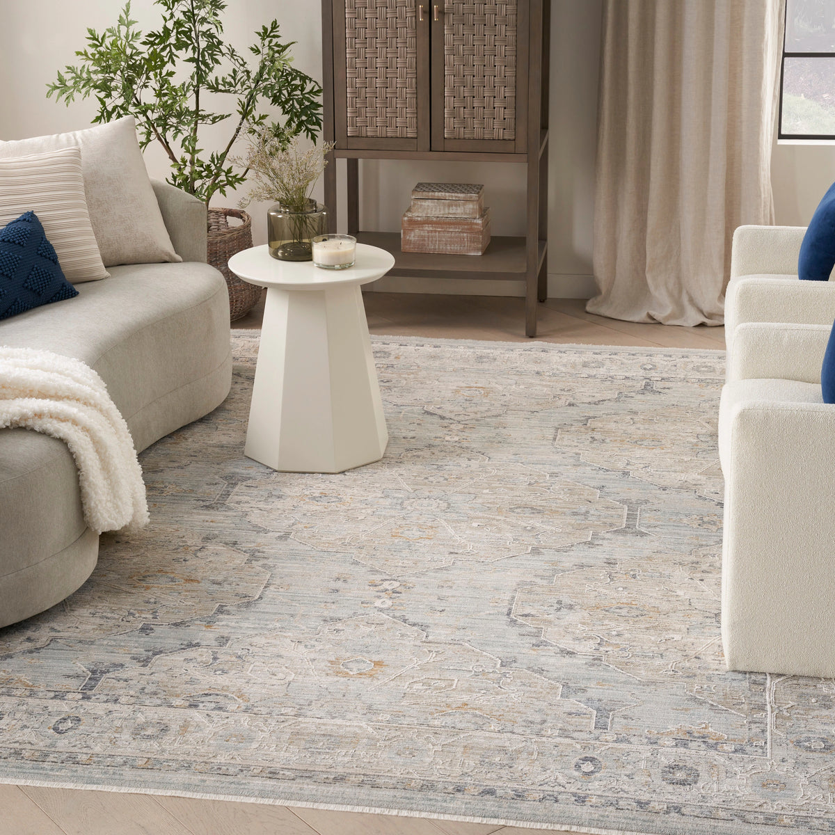 Nourison Nyle Indoor only Grey Geometric Area Rug