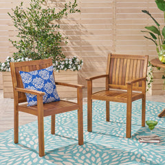 Wilson Outdoor Acacia Wood Dining Chairs (Set of 2) by Christopher Knight Home