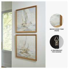 Signature Design by Ashley Winbrook Beige/Gold Wall Art Set (Set of 2)