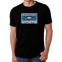 LA Pop Art Men's Premium Blend Word Art T-shirt - 80s One Hit Wonders
