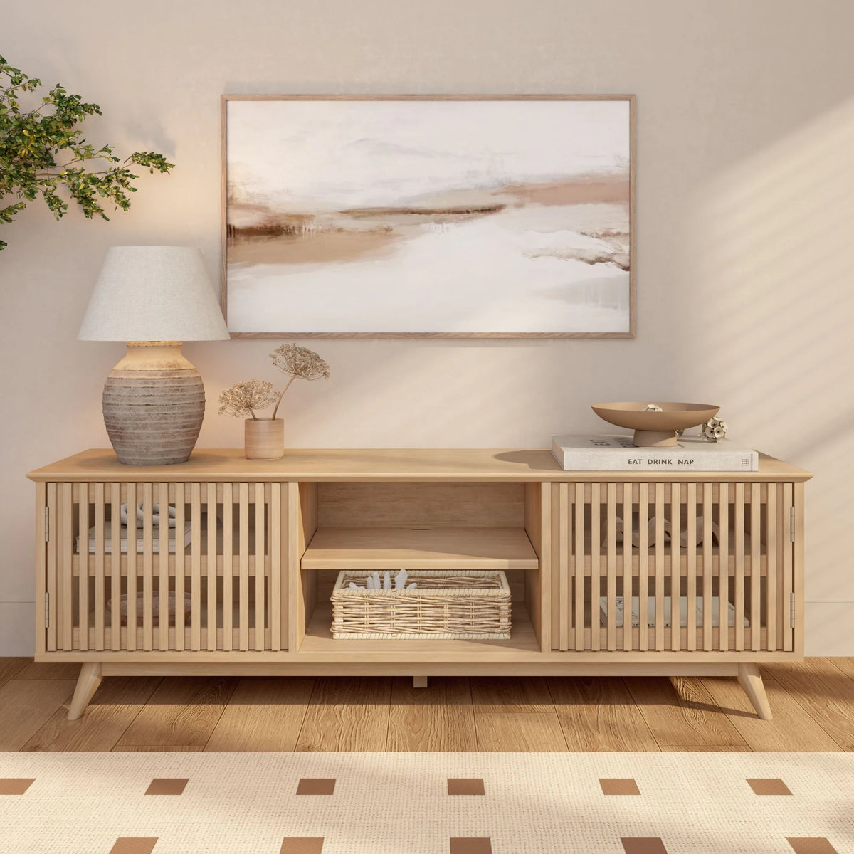 Plank and Beam Mid-Century Modern TV Stand