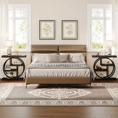 Small 3-tier Living Room End Tables And Side Tables with Metal Frame