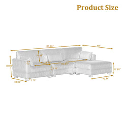 Corduroy Upholstered Modular Sectional Sofa for Living Room