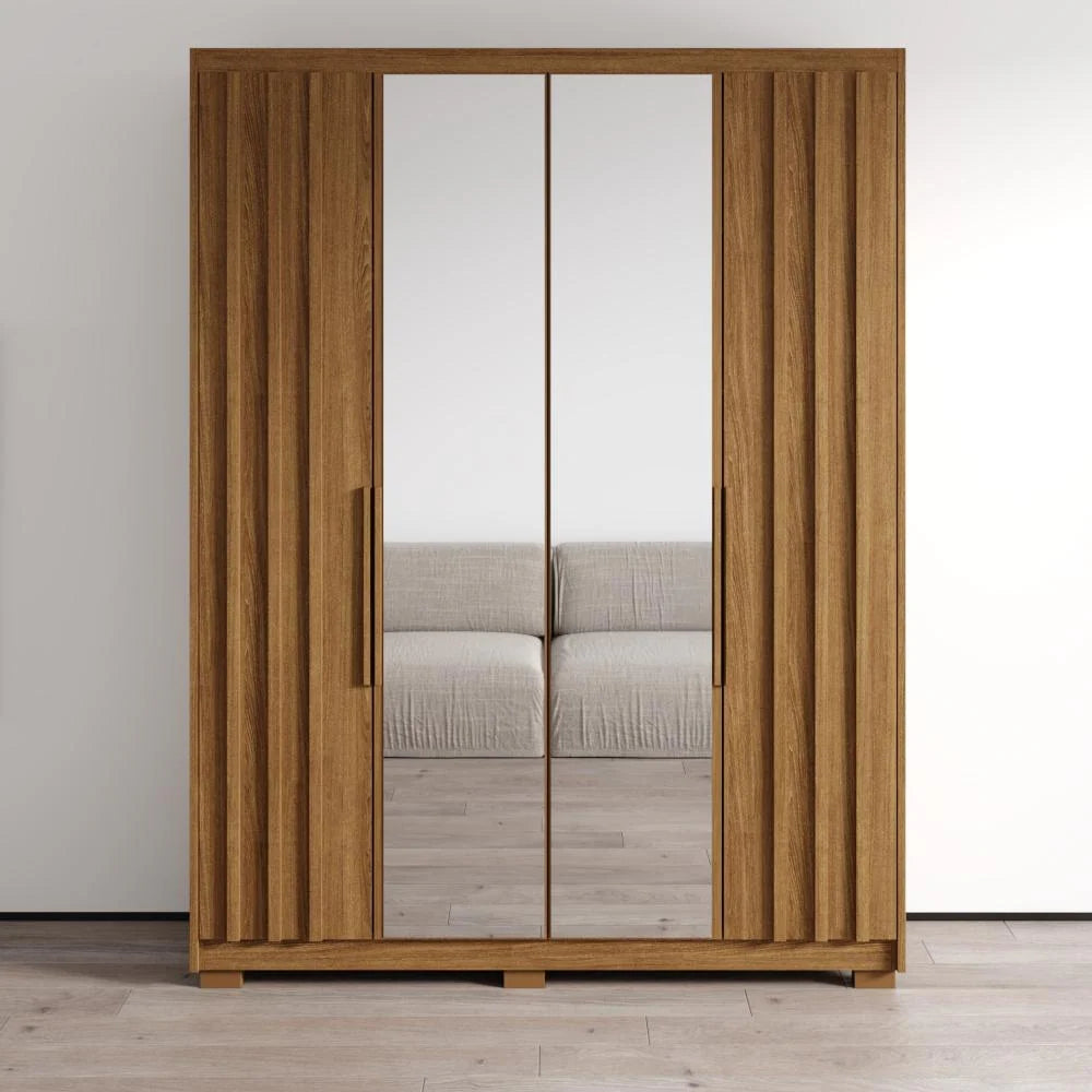 Meble Furniture California Wardrobe with Mirror, 69.3"W x 20.5"D x 90.6"H, Brazilian Made
