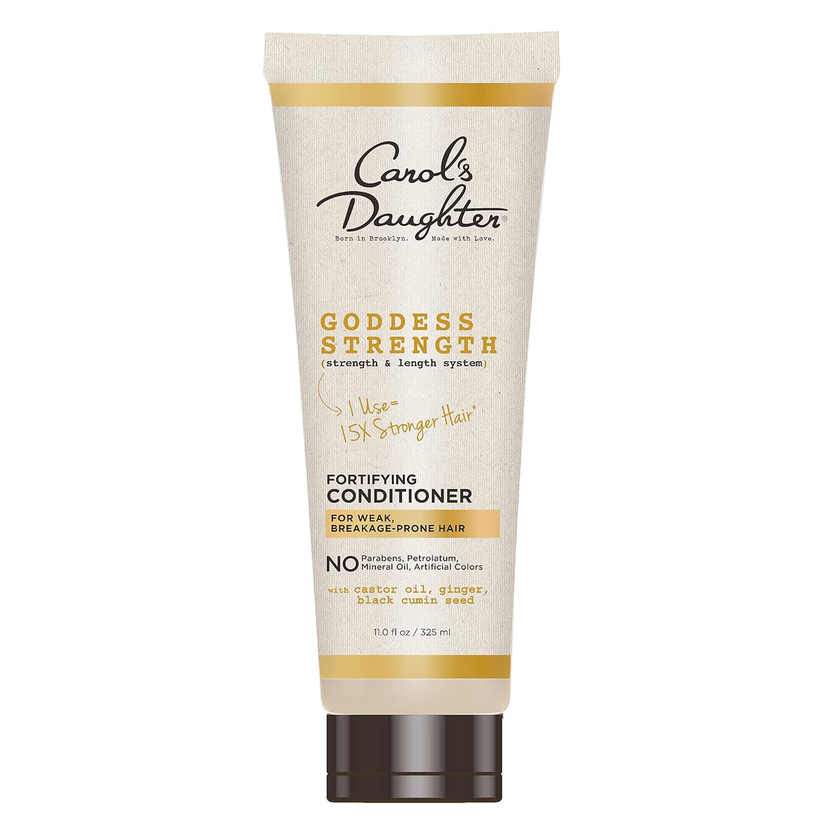 Carol's Daughter Goddess Strength Fortifying Conditioner For Wavy, Coily and Curly Hair, Sulfate Free Conditioner with Castor Oil for Weak Hair, 11 Fl Oz