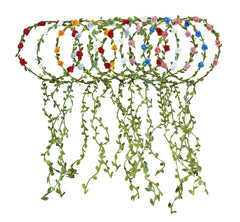 10 PCS Flowers Crown Floral Garland Headband Rose Flower Wreath For Travel And Wedding Festivals