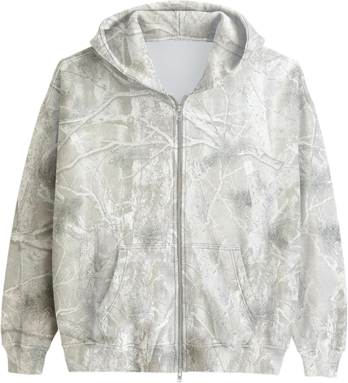 Womens Mens Camo Zip Up Hoodie Maple Leaf Print Oversized Hooded Sweatshirt Fleece Long Sleeve Jacket