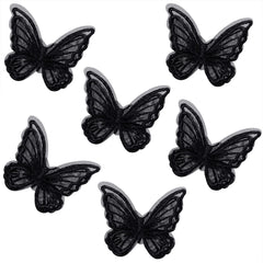 Butterfly Hair Clips Penta Angel 6Pcs Lace Embroidery Flower Butterfly Hair Bow Pins Wedding Hair Accessories for Women Halloween Party Decor (Light Blue)