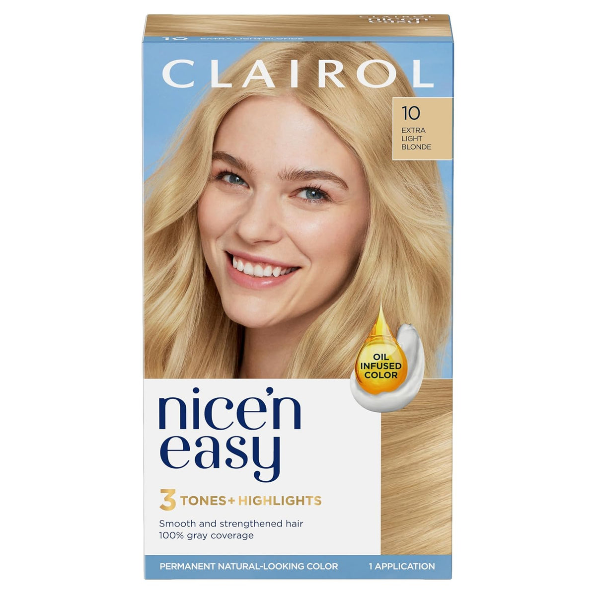 Clairol Nice'n Easy Permanent Hair Dye, 8S Soft Silver Hair Color, Pack of 1