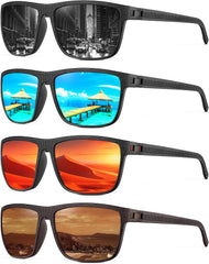NSSIW Mens-Sunglasses Polarized Sunglasses Men : Classic Sun Glasses with UV Protection for Driving Fishing Golf 4 Packs