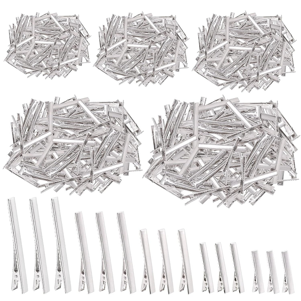 Swpeet 200Pcs 3inch - 7.5cm Alligator Hair Clips Kit, Perfect for Metal Duck Bill Hair Clips Flat Top Single Prong Hairpins for Hair Styling DIY Accessories