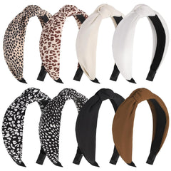 8Pcs Headbands for Women, Fashion Knotted Headband Coffee Series Wide Hairband Hair Accessories Stocking Stuffers for Women Girls
