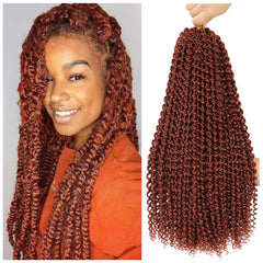 Dansama Passion Twist Hair Water Wave Crochet Hair for Black Women, Long Bohemian Braiding Hair for Boho Locs, Faux Locs, Butterfly Style Crochet Braids Hair Extensions (18inch, 1B, Economy Pack)