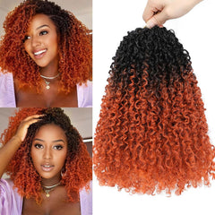 Aksice 8 Inch Yanky Twist Crochet Hair for Black Women 8 Packs Pre-looped Yankee Twist Hair Brown Spring Mini Passion Twist with Curly Ends Synthetic Crochet Braids (8 Inch, OT30#)