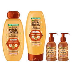 Garnier Whole Blends Honey Treasures Repairing Shampoo and Conditioner Set for Dry, Damaged Hair, 22 Fl Oz (2 Items), 1 Kit (Packaging May Vary)